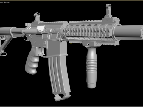 High Poly M4A1 with some customization materials only 3D Модель
