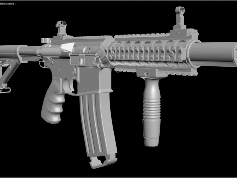 High Poly M4A1 with some customization materials only 3D Model