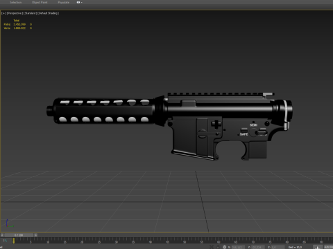 High Poly M4A1 with some customization materials only 3D Модель