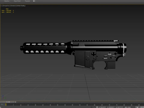 High Poly M4A1 with some customization materials only 3D Model