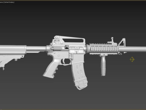 High Poly M4A1 with some customization materials only 3D Model