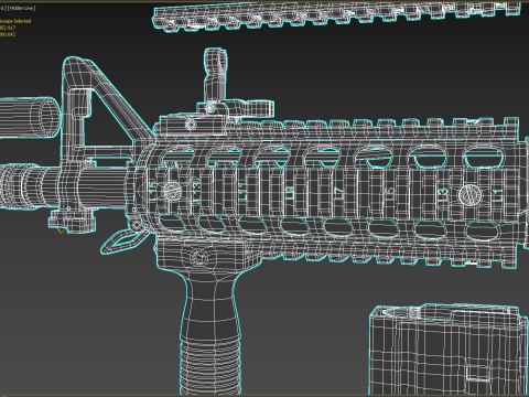 High Poly M4A1 with some customization materials only 3D Модель