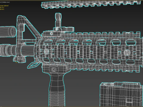 High Poly M4A1 with some customization materials only 3D Model