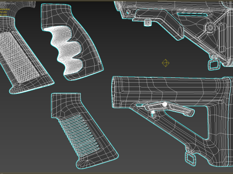 High Poly M4A1 with some customization materials only 3D Модель