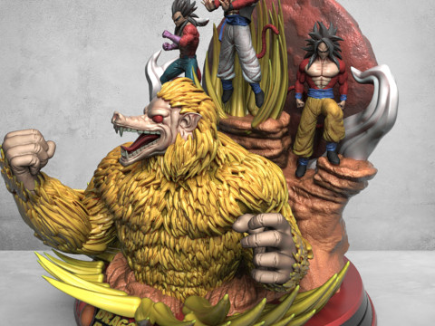 DRAGON BALL GT DIORAMA Ready to Print 3D Принт Модель