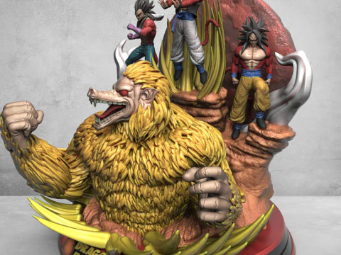 DRAGON BALL GT DIORAMA Ready to Print 3D Print Model in Sculpture