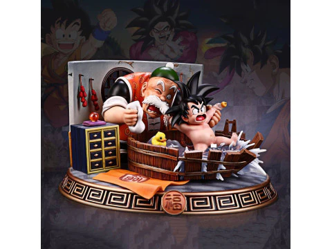 Goku Kid com o vov&ocirc; pronto para imprimir Modelo de Impressão 3D