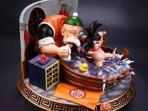 Goku Kid com o vov&ocirc; pronto para imprimir Modelo de Impressão 3D