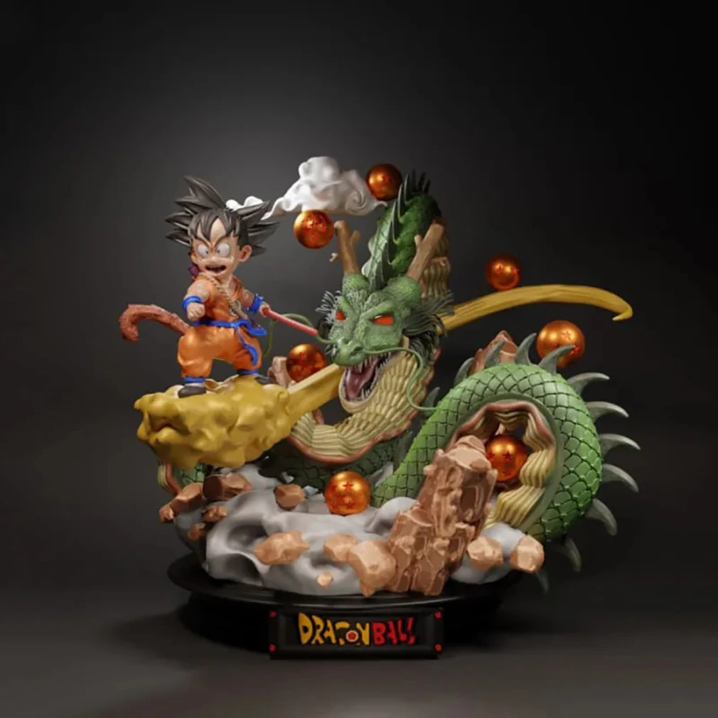 Diorama kid goku e shenlong dragon ball pronto para imprimir Modelo de Impressão 3D .c4d .max .obj .3ds .fbx .stl .blend 