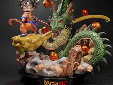 Diorama kid goku e shenlong dragon ball pronto para imprimir Modelo de Impressão 3D