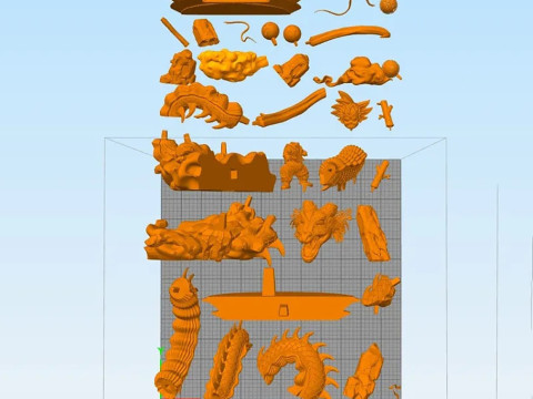 Diorama kid goku and shenlong dragon ball Ready to Print Model do druku 3D