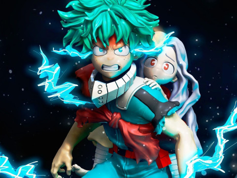 Deku and Eri Ready to Print Model Cetak 3D