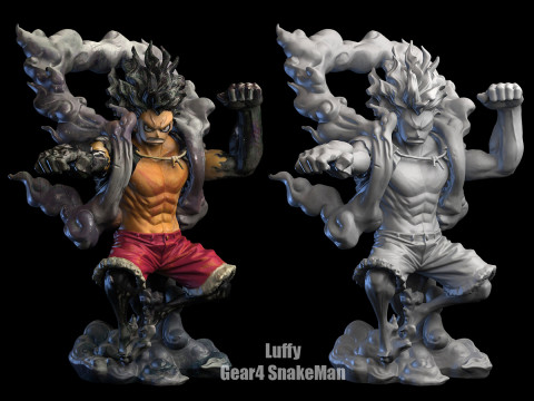 Luffy Gear 4 Snakeman Ready to Print 3D-printmodel