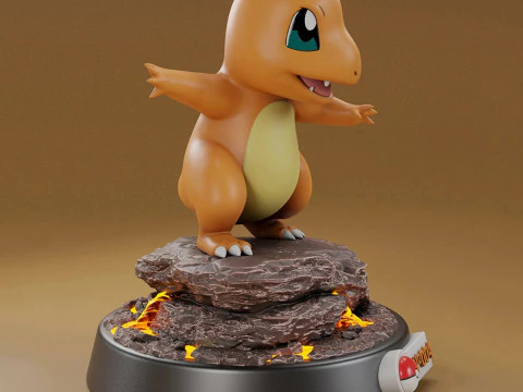 Charmander Pokemon Ready to Print 3D Print Model