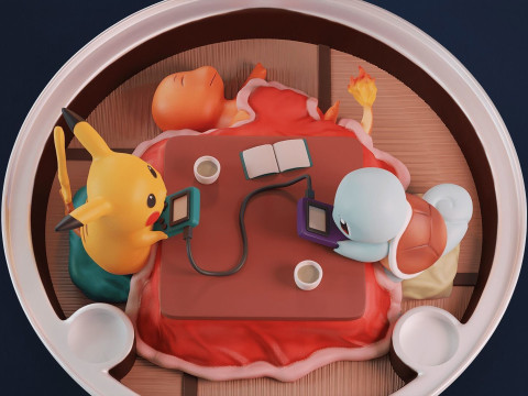 Pokeball Diorama Ready to Print 3D Print Model