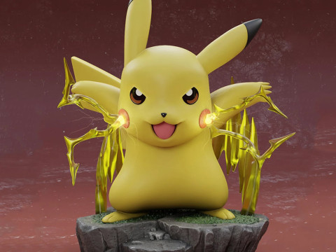 Pikachu Pokemon Ready to Print 3Dプリントモデル