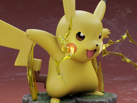 Pikachu Pokemon Ready to Print 3Dプリントモデル