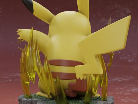 Pikachu Pokemon Ready to Print 3Dプリントモデル