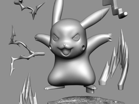 Pikachu Pokemon Ready to Print 3Dプリントモデル