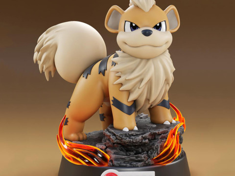 Pokemon Growlithe Ready to Print 3Dプリントモデル