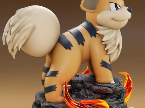 Pokemon Growlithe Ready to Print 3D 프린트 모델