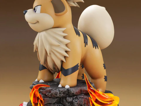 Pok&eacute;mon Growlithe listo para imprimir Modelo de impresión 3D