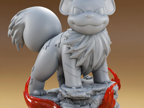 Pokemon Growlithe Ready to Print 3D 프린트 모델