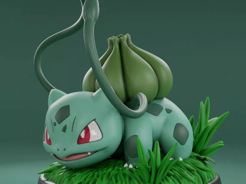 Pok&eacute;mon Bulbasaur listo para imprimir Modelo de impresión 3D