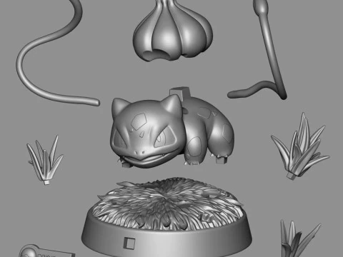 Pok&eacute;mon Bulbasaur listo para imprimir Modelo de impresión 3D