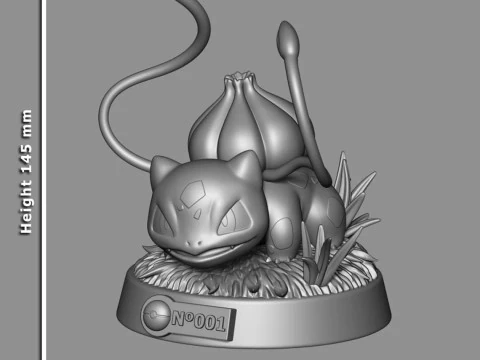 Pok&eacute;mon Bulbasaur listo para imprimir Modelo de impresión 3D
