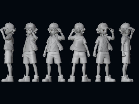 Ash - Satoshi - Pokemon Journeys Ready to Print 3Dプリントモデル
