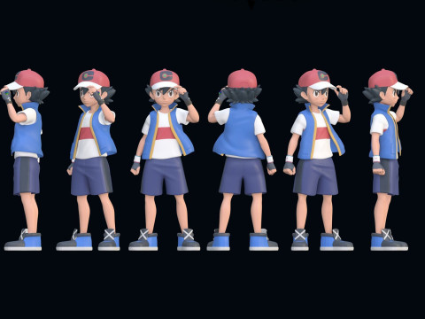 Ash - Satoshi - Pokemon Journeys Ready to Print Modelo de Impressão 3D