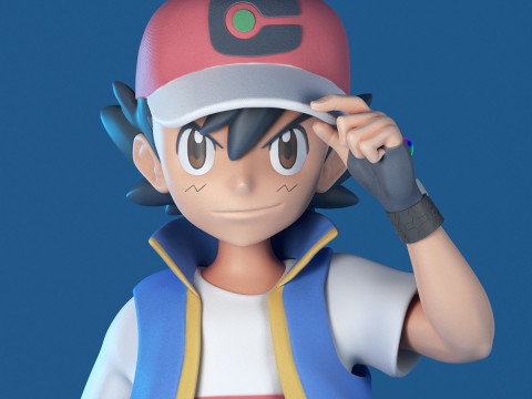 Ash - Satoshi - Pokemon Journeys Ready to Print Modelo de Impressão 3D