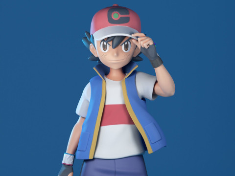 Ash - Satoshi - Pokemon Journeys Ready to Print Modelo de Impressão 3D