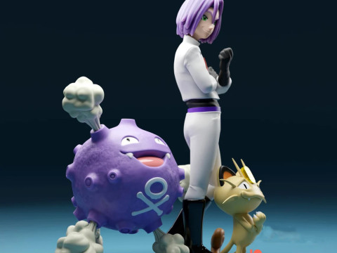 James and Koffing and Meowth Ready to Print 3D 打印模型