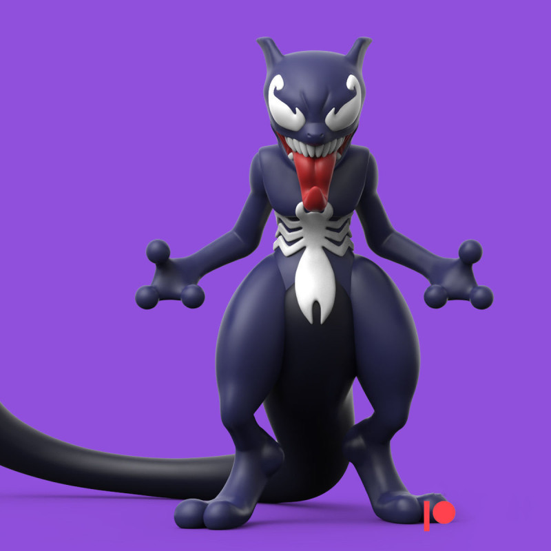 POKEMON - VENOM MEWTWO Ready to Print 3D 打印模型 .c4d .max .obj .3ds .fbx .stl .blend