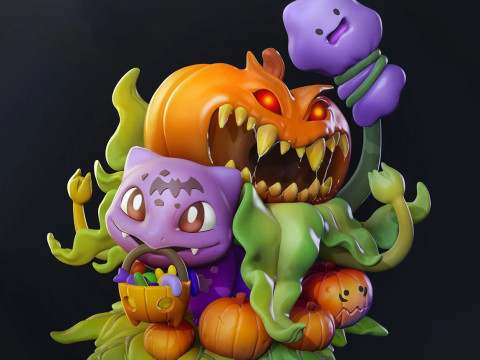 Bulbasaur - Pokemon Halloween Ready to Print 3D Print Model