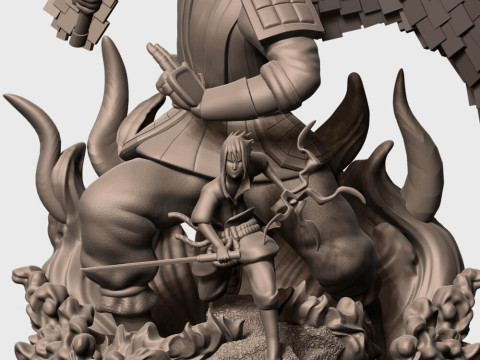 Sasuke and susano Ready to Print 3D प्रिंट मॉडल