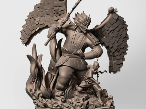 Sasuke and susano Ready to Print 3D प्रिंट मॉडल