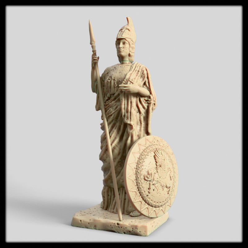 Athena Statue - Greek Goddess Sculpture 3D-printmodel .c4d .max .obj .3ds .fbx .stl .blend