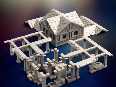 Age of Empires II Britons Towncenter 3D Принт Модель
