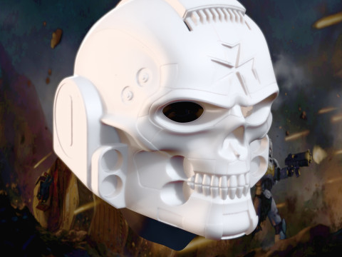 Space Marine Helmet Multi-Parts 3Dプリントモデル