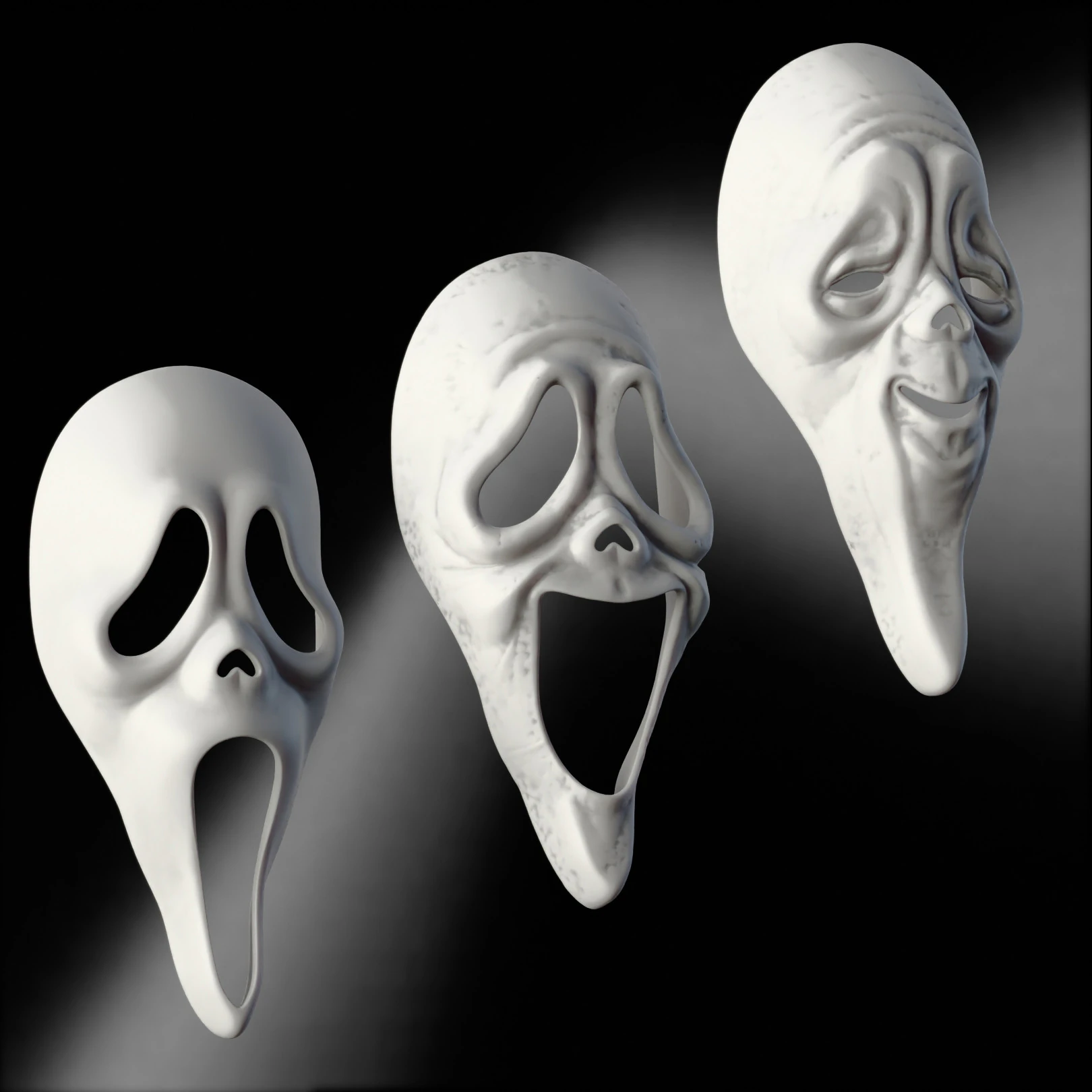 Scary Movie Scream Mask Collection 3D Print Model .c4d .max .obj .3ds .fbx .stl .blend 