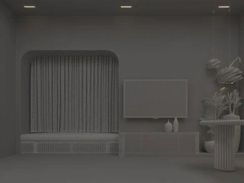 Bedroom -Boho Bedroom Design 3D Model