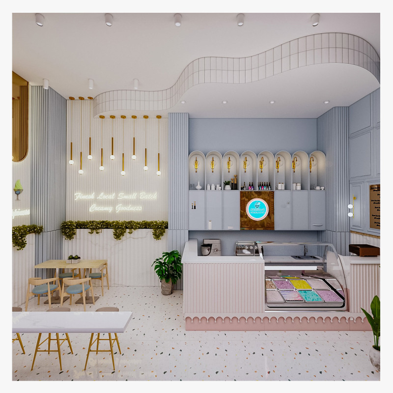 Ice-cream Parlor -Bar-Shop Modèle 3D .c4d .max .obj .3ds .fbx .stl .blend 