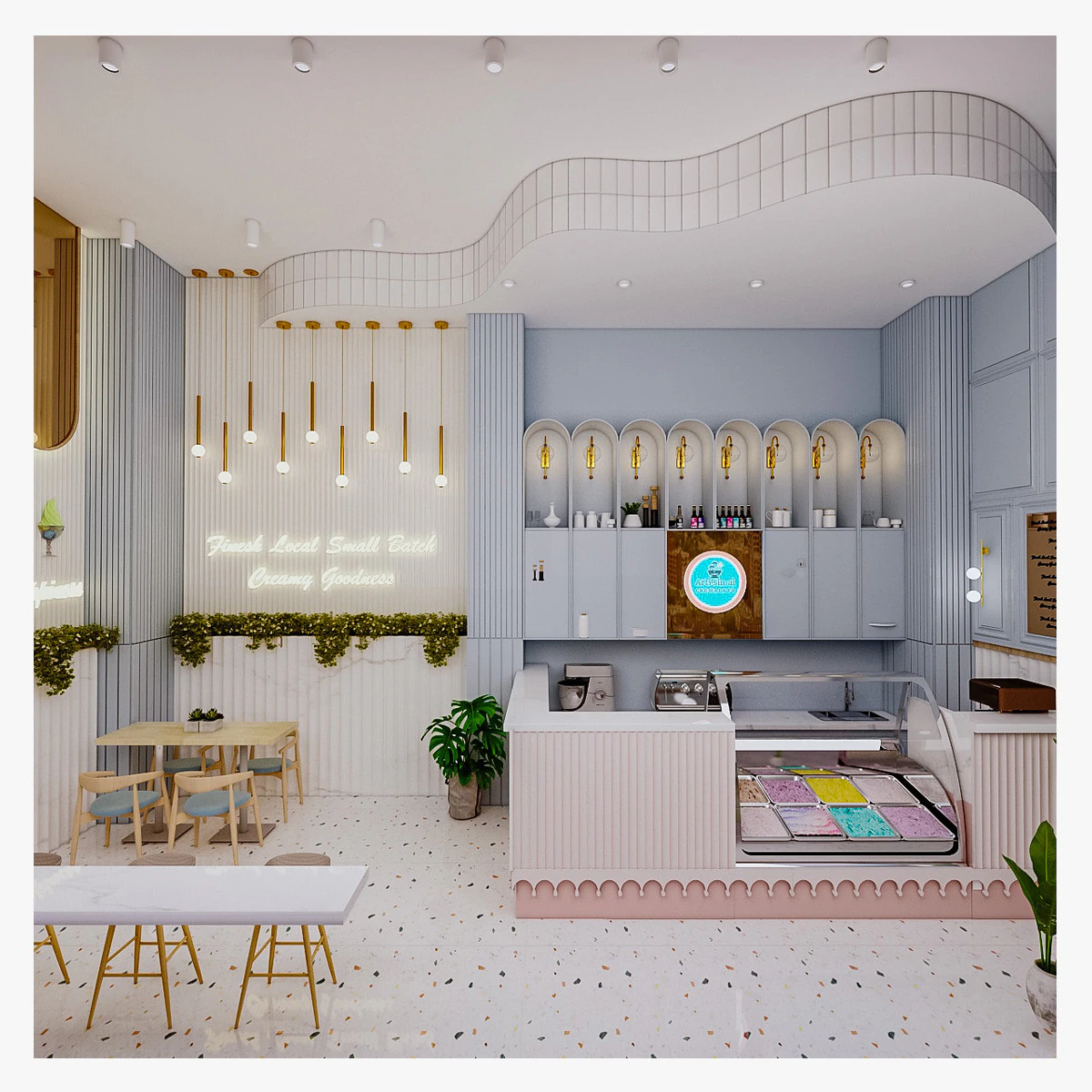 Ice-cream Parlor -Bar-Shop 3D Model .c4d .max .obj .3ds .fbx .stl .blend 