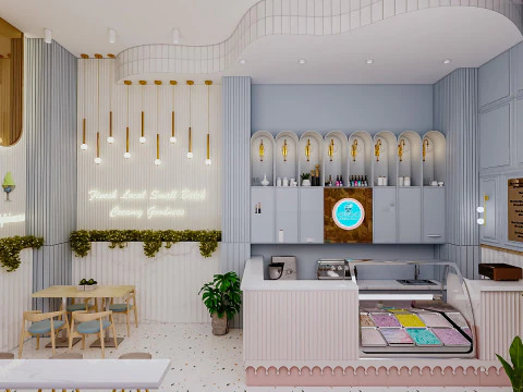 Ice-cream Parlor -Bar-Shop 3D Model