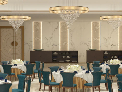 Banquet hall 3D Model
