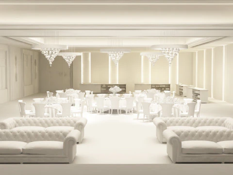 Banquet hall 3D Model