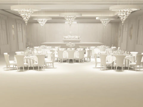Banquet hall 3D Model